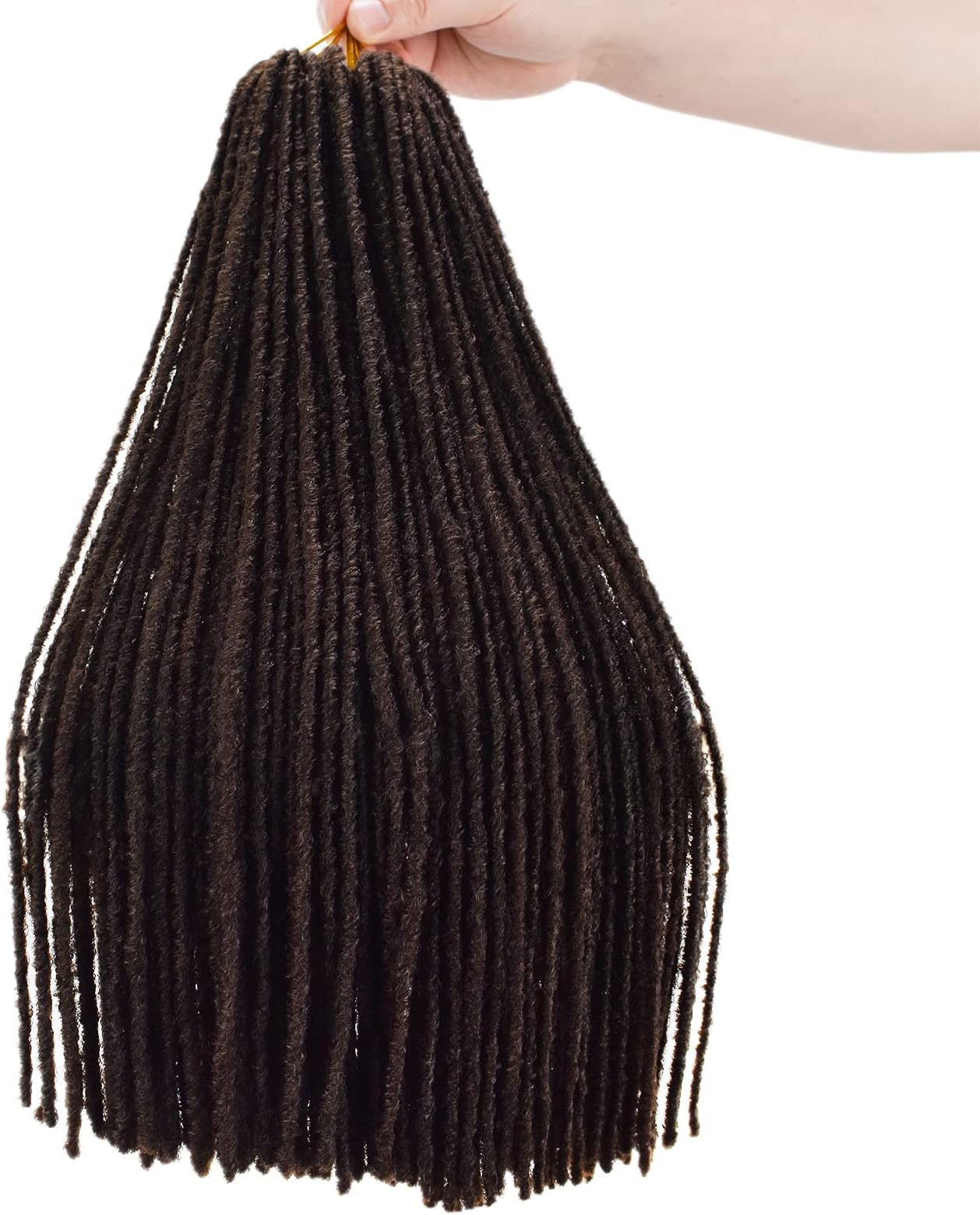 Yuandai Micro Locs Crochet Hair 16inch Super Lightweight Faux Locs Crochet Hair 4 Packs Sister Locs Crochet Hair Color 4 (16" 4Packs, 4#)