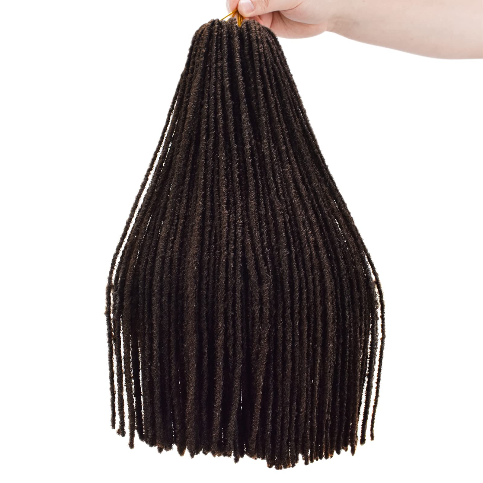 Yuandai Micro Locs Crochet Hair 16inch Super Lightweight Faux Locs Crochet Hair 4 Packs Sister Locs Crochet Hair Color 4 (16" 4Packs, 4#)