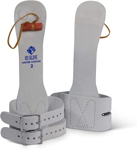 US Glove - Calleras de gimnasia para barras asimétricas para mujeres, agarres de cuero, gancho y bucle, tamaño 00 (5 38"), fabricadas en EE. UU