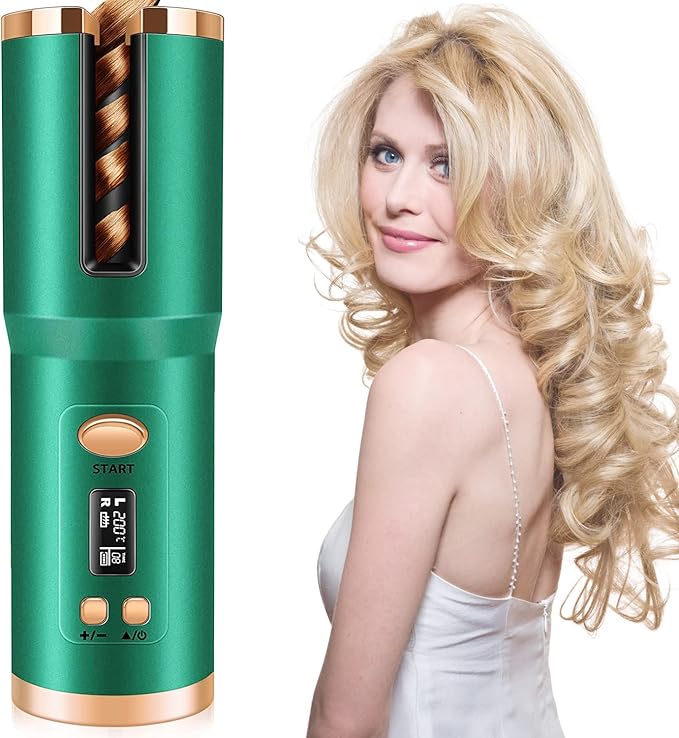 Lanboo Automatic Hair Curler, Cordless Hair Curler for Midium Long Hair