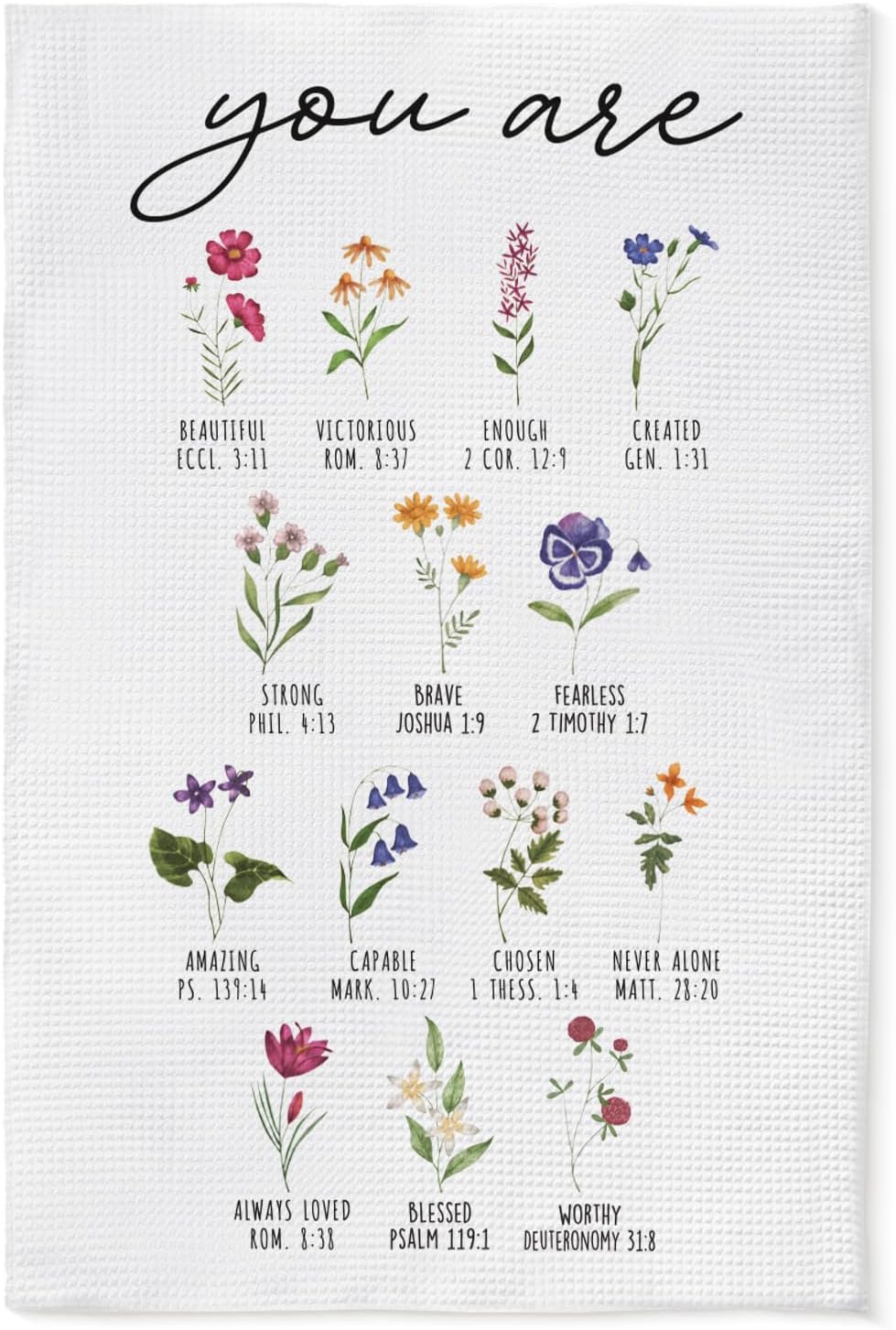 God Say You are Christian Floral Kitchen Dish Towels, Christian Inspirational Gifts for Women Friends Mom Grandma, 16x24 Inch Birthday Housewarming mothersday Decoration Hand Tea Towels