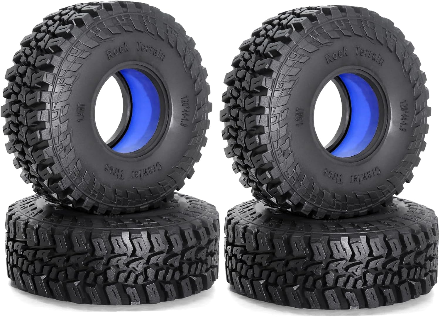 Lifehead 1.9 inch silicone insert tires - All Terrain Pliable Rubber Tires for 1/10 RC Crawler Car TRAXXAS TRX4 Axial SCX10 90046 SCX10 III AXI03007 Tamiya CC01 YK4102 RGT EX86130/4.7" Outer Diameter