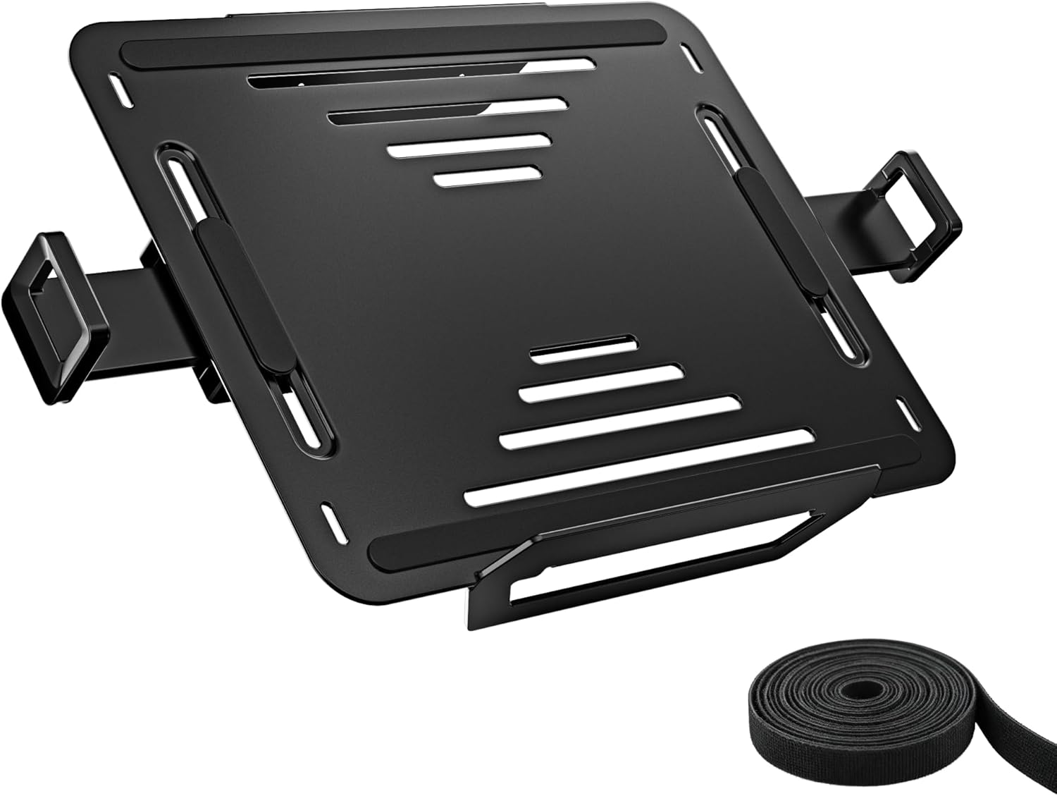 monTEK Adjustable Laptop Tray for Monitor Arm & Stand, Universal VESA Mount Laptop Holder 12″–18″, Fits Thick Gaming Laptops, Heavy-Duty Steel up to 19.8lbs, VESA 75x75/100x100 Office/Studio/Gaming