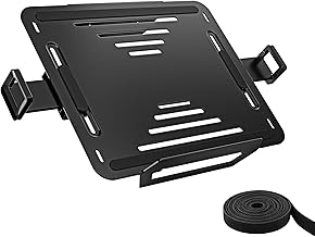 monTEK Adjustable Laptop Shelf for Monitor Arm, Universal 75 x 75/100 x 100 VESA Laptop Holder from 12-18 Inch up to 9 kg, Suitable for Thick Gaming Laptops, Office/Studio/Gaming