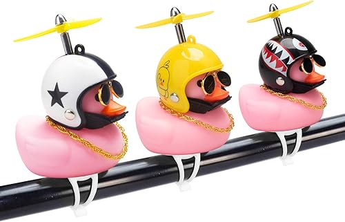 Miniatura 7 de wonuu Adornos de goma de pato para coche, campana de bicicleta de pato rosa, decoración de tablero de instrumentos de pato para coche, bocinas de
