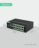 Vista 6 de LINOVISION Interruptor POE solar Gigabit completo industrial de 8 puertos con DC9.5V-57V a DC48V amplificador de voltaje, IEEE802.3at, presupuesto