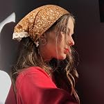 Bandana Headband Chiffon Scarf Headbands - Hair Bandana Floral Hair Kerchief Print Hair Scarves Kerchief for Women (Black/Yellow/White)