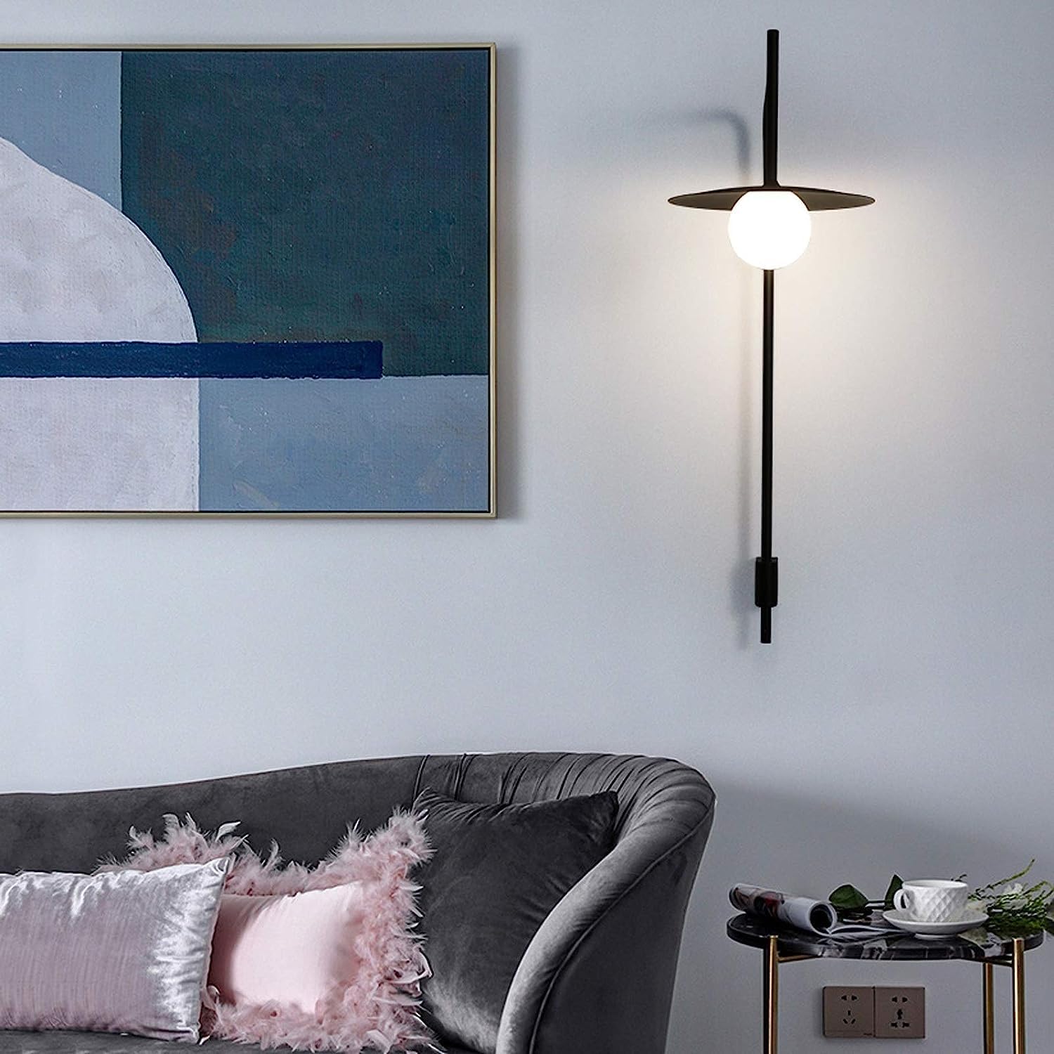 VIP価格★【OSMARI】ウォールランプ 高さ31.4インチ ミニマリストウォールライト モダンなリビングルーム廊下通路ウォールランプ ラウンドガラスランプシ