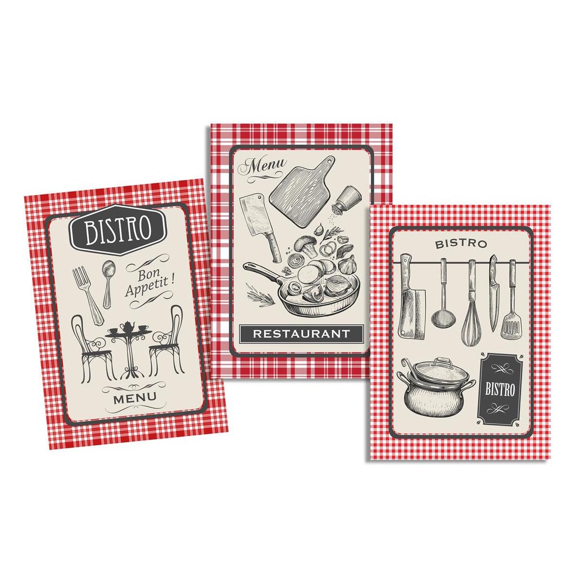 Torchons Bistro Stof anti-trace lot de 3 essuie-vaisselle absorbants