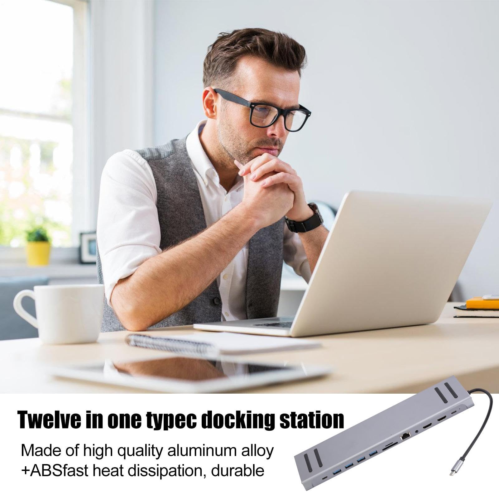 Stazione Dock per Laptop Dock per Computer, Divisore USB, Adattatore ed