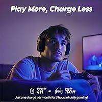 Vista 30 de NUBWO G06 - Audífonos inalámbricos para videojuegos con micrófono para PS5, PS4, PC, Mac, 3-en-1, inalámbricos 2.4GHz para PlayStation, modo Naranja