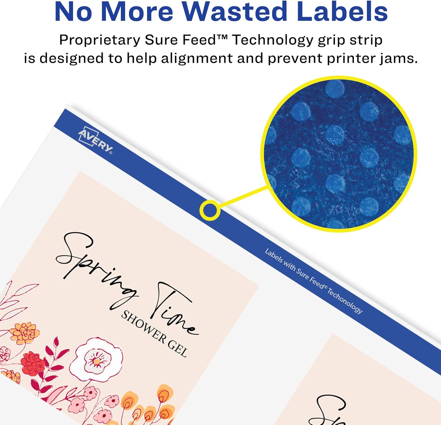 Avery Printable Durable White Square Labels, Sure Feed Technology, 3" x 3", Print-to-the-Edge, Waterproof Labels, Laser & Pigment-Based Inkjet Compatible, 300 Total
