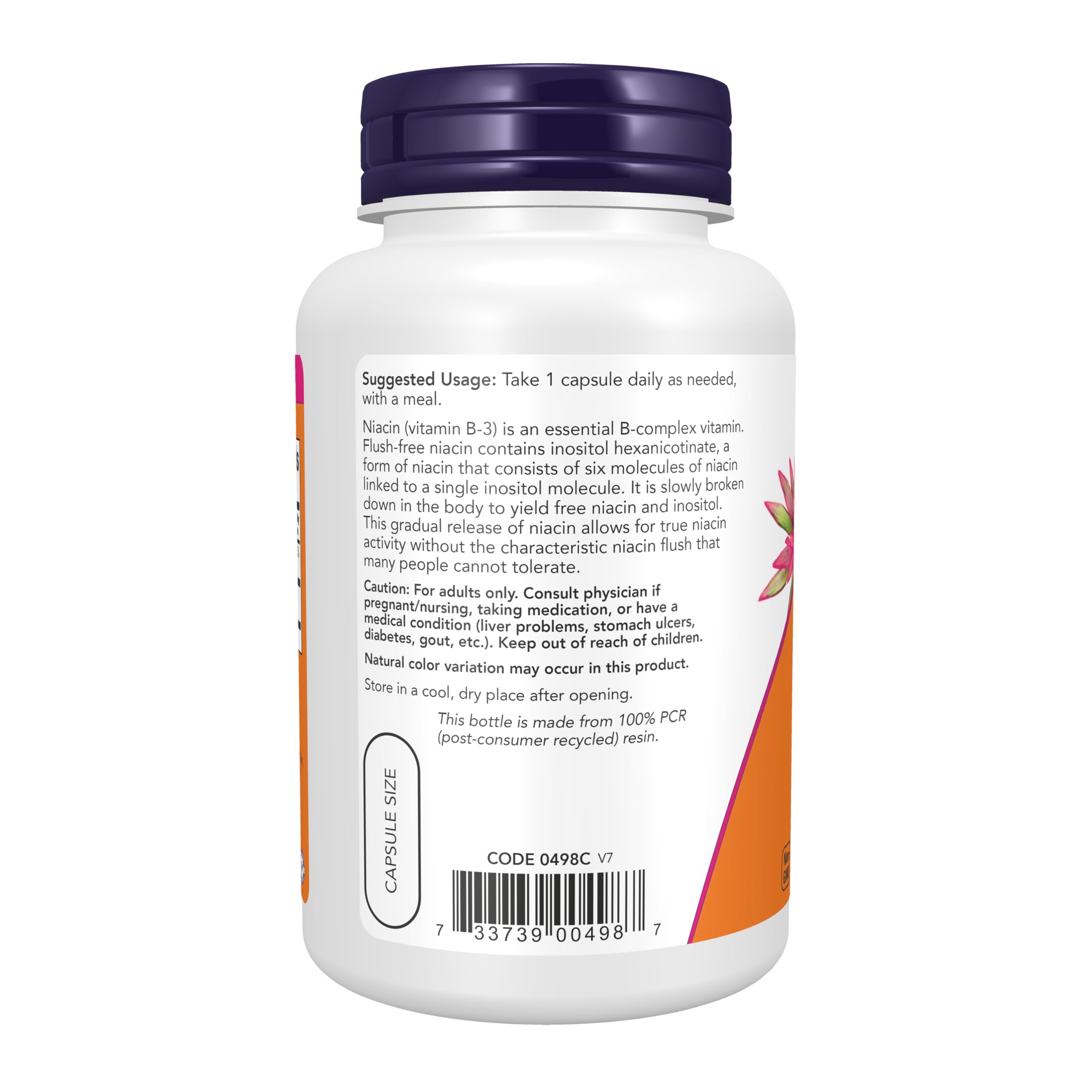 NOW Supplements, Niacin (Vitamin B-3) 500 mg, Flush-Free, 90 Veg Caps — Amazon image 3