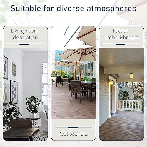 Miniatura 7 de 32in Outdoor Table Patio Dining Table Outdoor Dining Table with Umbrella Hole Round Tempered Glass for Yard Bistro Lawn Balcony