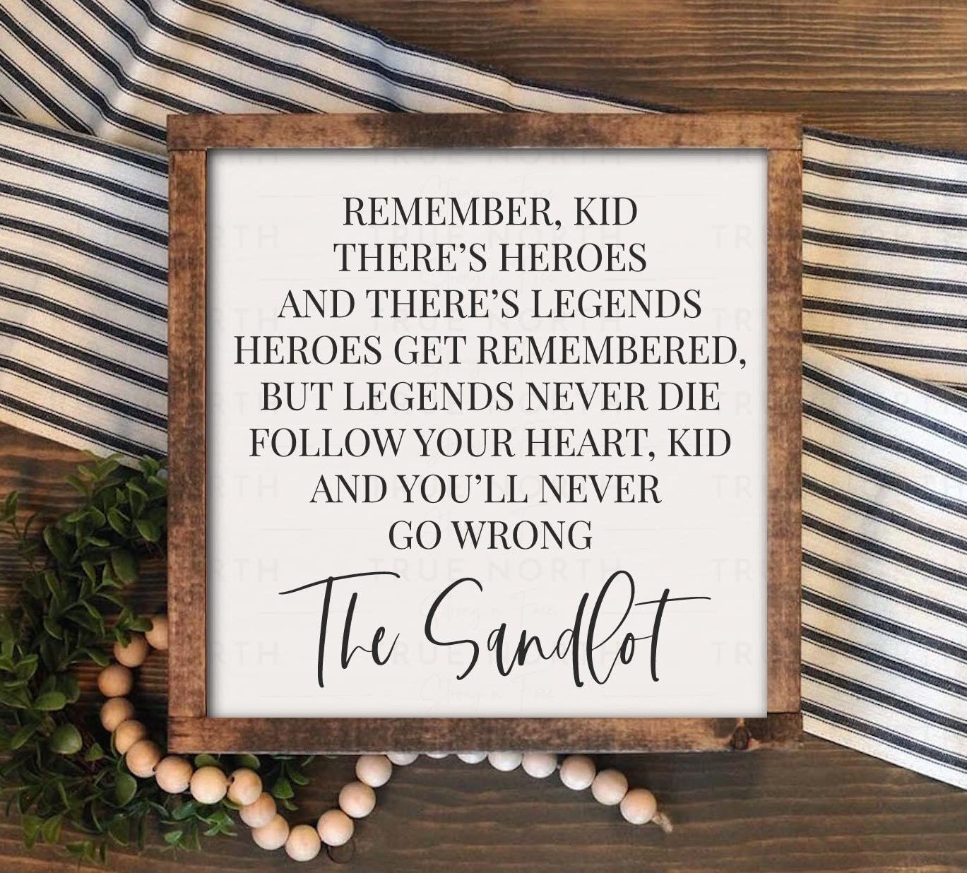 asbwuo The Sandlot Sign | Wooden Sign Home Decor | House Warming Gift | Wall Art | Boho and Farm House Decor | Gift for Her 8x8 Inch