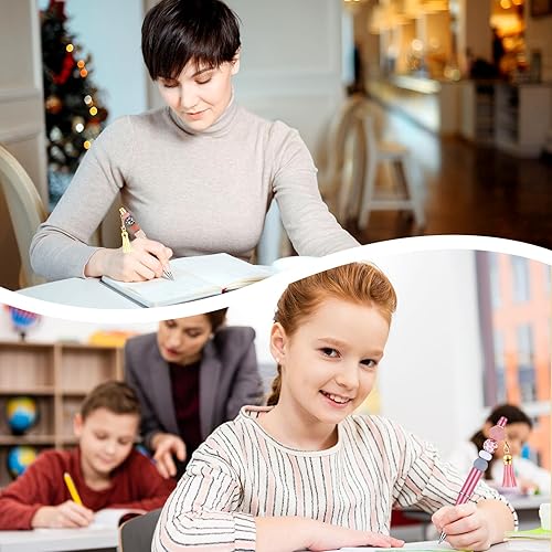 Miniatura 5 de Colarr 12 bolígrafos con cuentas y barras de llavero con cuentas de colores, kit surtido de bricolaje para bolígrafos, llavero colgante para