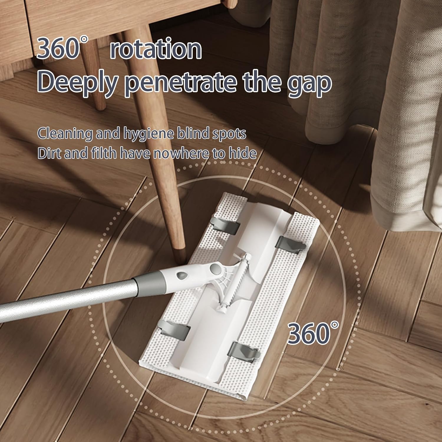 Disposable Pad Flat Mop for Floor Cleaning, 15.7 in (40 cm) Aluminum Base, 52 in Aluminum Handle, Includes 20 Dry Pads + 20 Wet Pads, Hands-Free Easy Clean – LJGG (Gray/White)