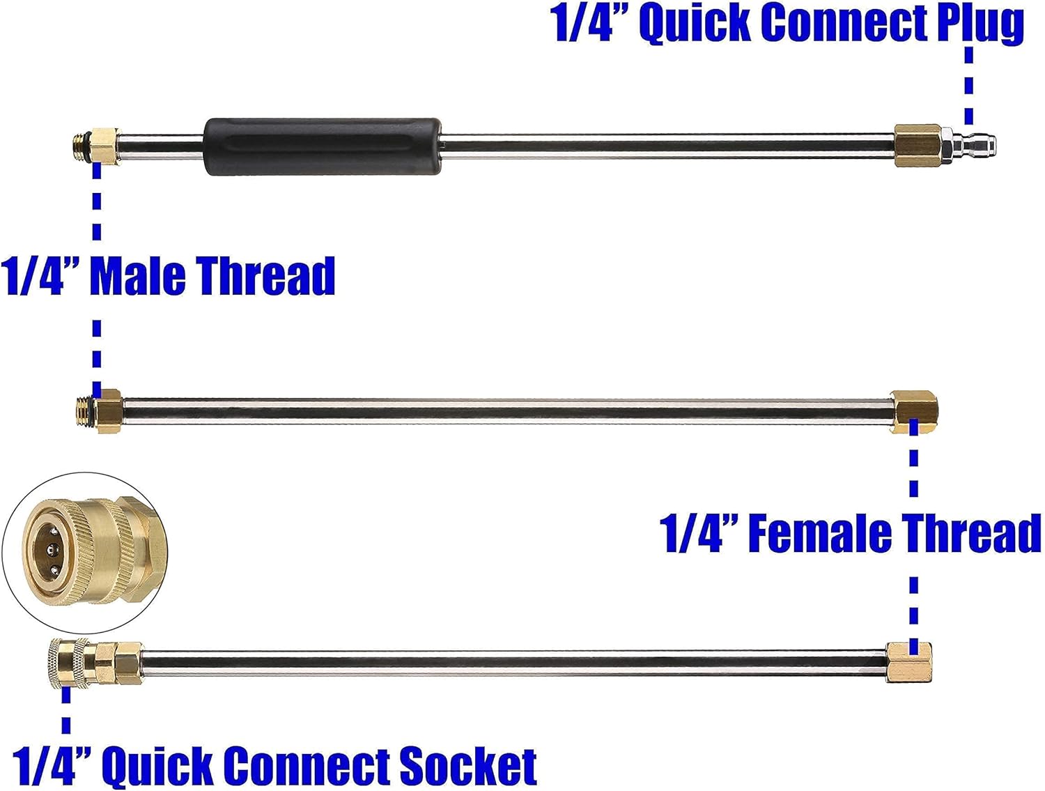 M MINGLE Pressure Washer Wand Extension, Replacement Lance, 1/4 Inch Quick Connect, 4000 PSI