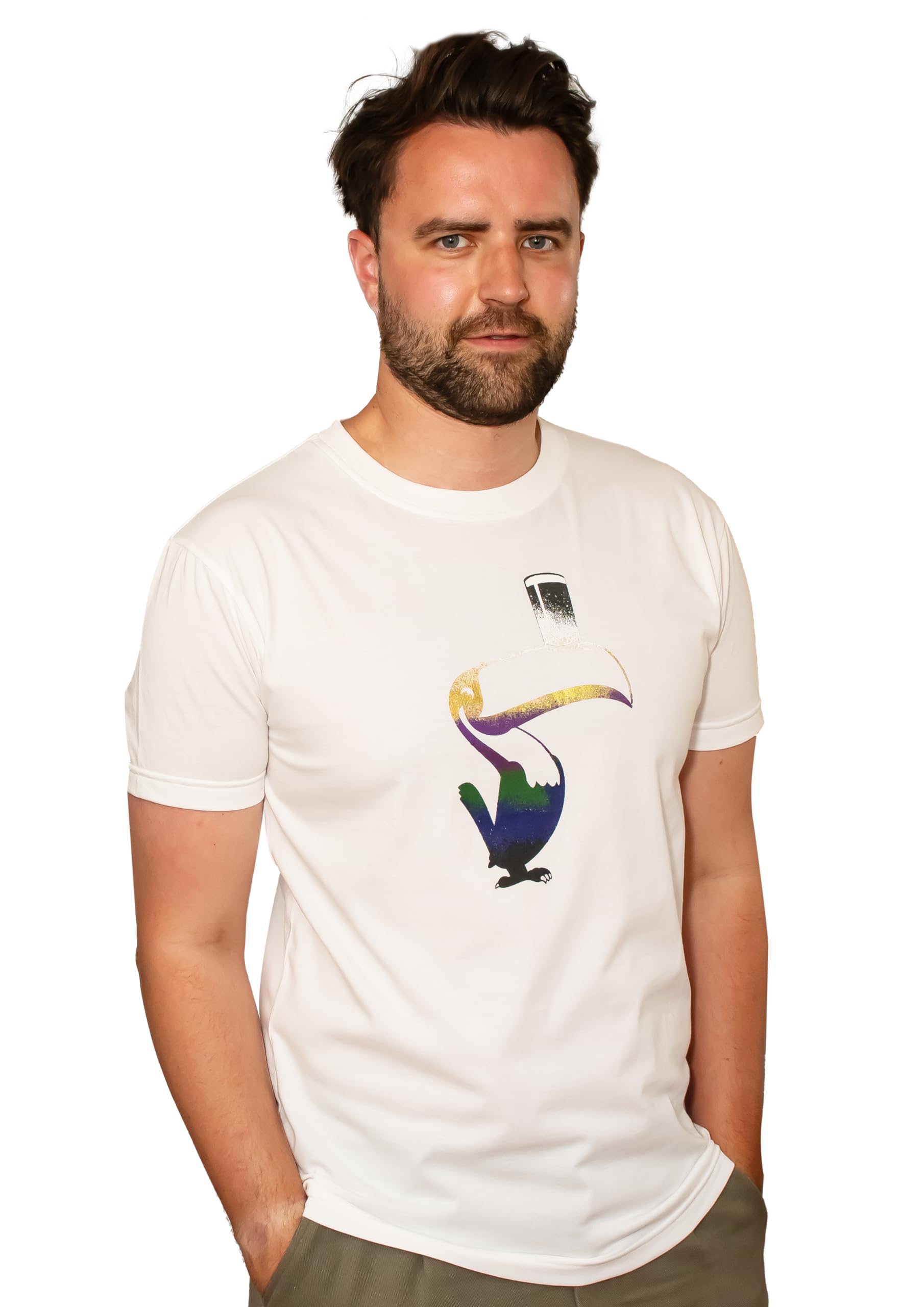 Guinness Liquid Toucan Tee BCI Cotton Irish Beer Shirt Official Merchandise White Tshirt