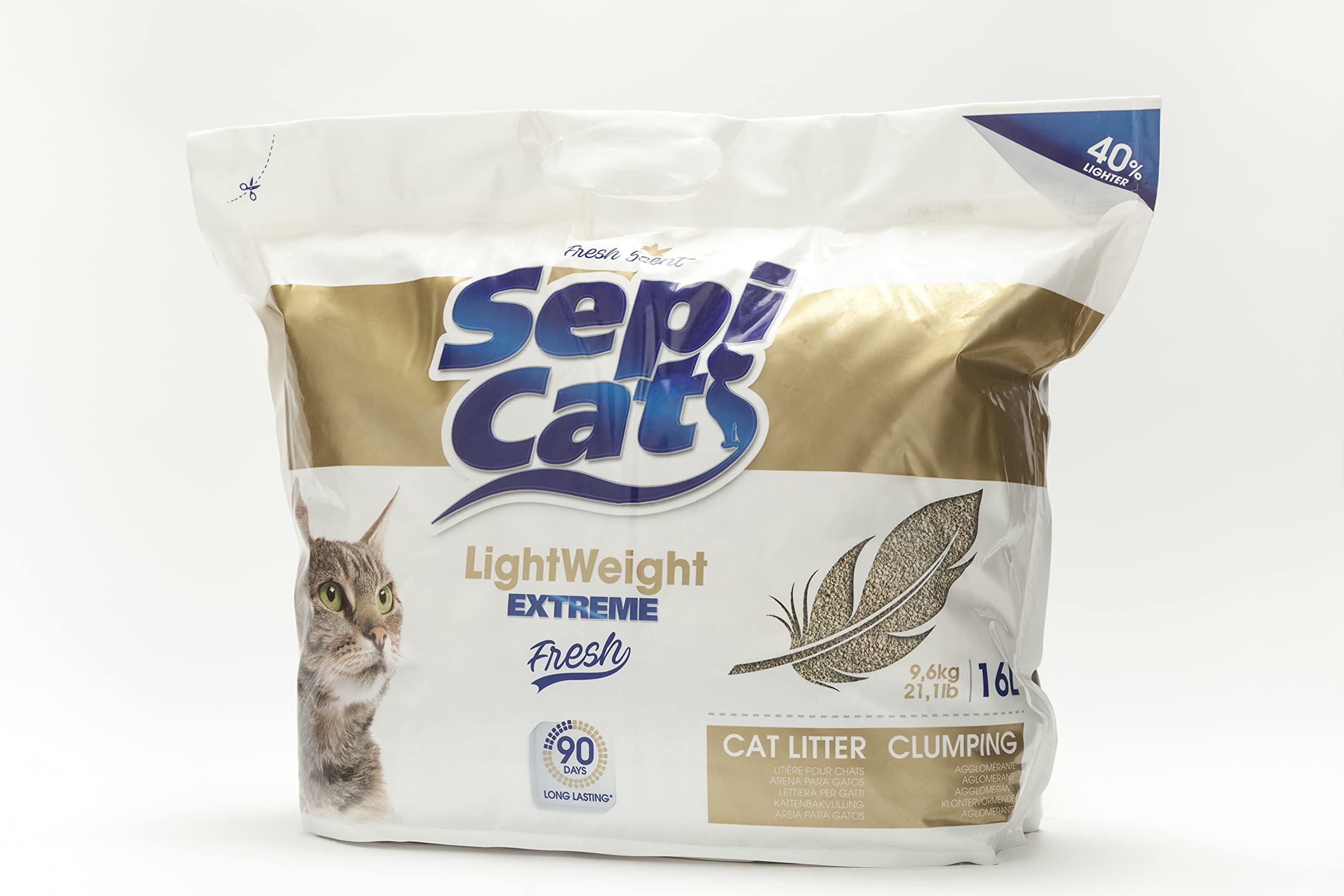 Arena para gatos de alta calidad, ligera y fresca, 16 l