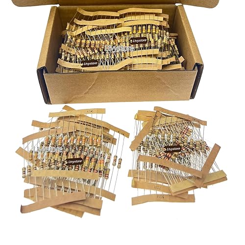 Miniatura 2 de Juego surtido de resistencias de película de carbono de metal, 1000 valores, 1 ohmio -10 M ohmios, 1/2 W, 1000 valores