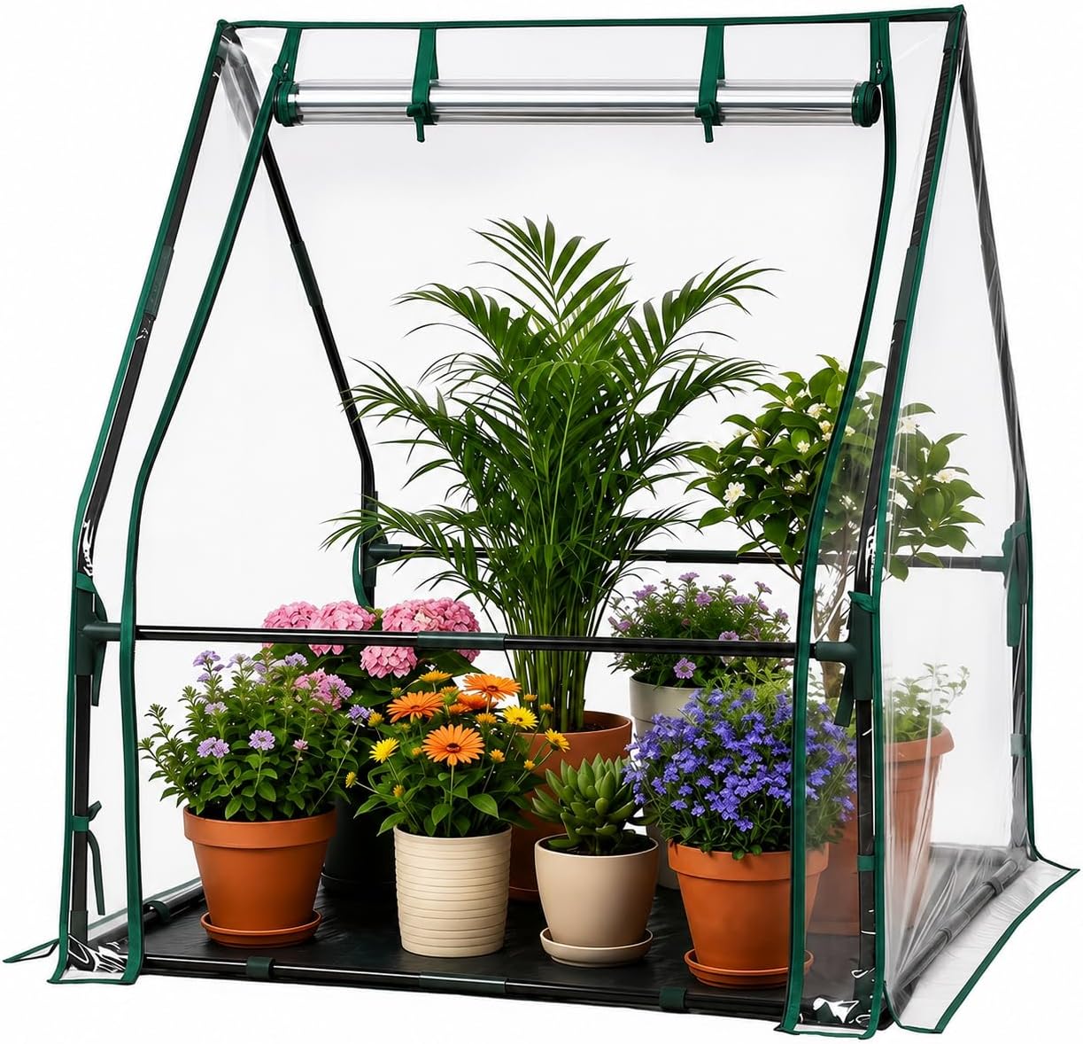 Mini Greenhouse with Waterproof Pad, 36" x 36" x 42" Tabletop Small Greenhouse for Indoor Outdoor Seed Starting, Portable Plant Cover Tent for Seedlings, Germination, Plant Protection