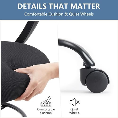 Miniatura 6 de DUMOS Silla de dibujo con brazos abatibles, silla alta de escritorio de pie para oficina con silla giratoria de 360, silla de computadora ergonómica