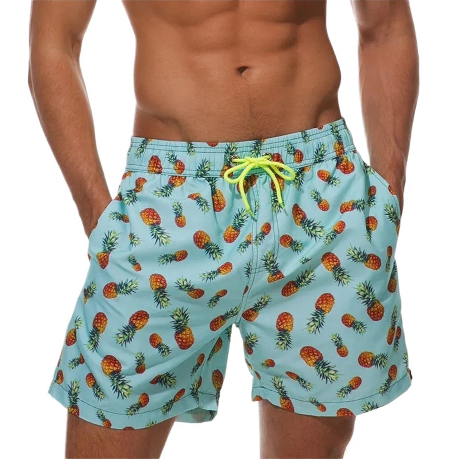 Short de bain pour homme en polyester avec doublure maille