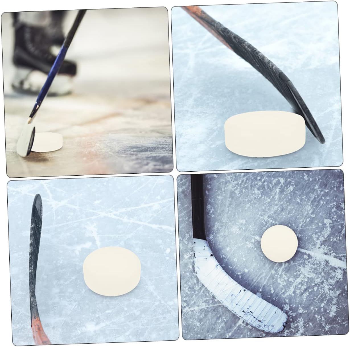 4Pcs Luminous Ice Hockey Pucks Training Accessories Professional Rubber Pucks for Stickhandling and Passing Skills Suitable for Practice and Competition