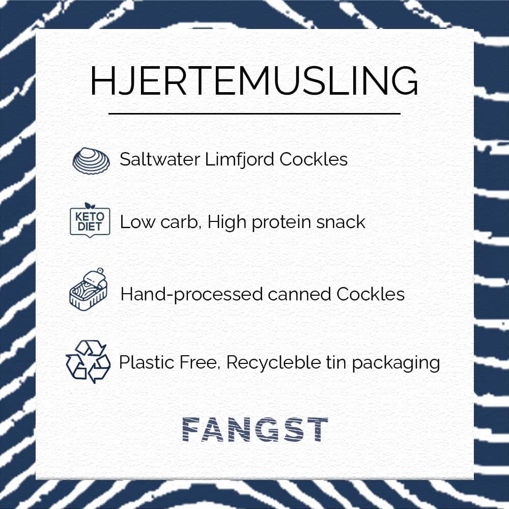 Fangst Hjertemusling | Tinned Limfjord Cockles in Cold Pressed Rapeseed Oil | 1 x110g Can