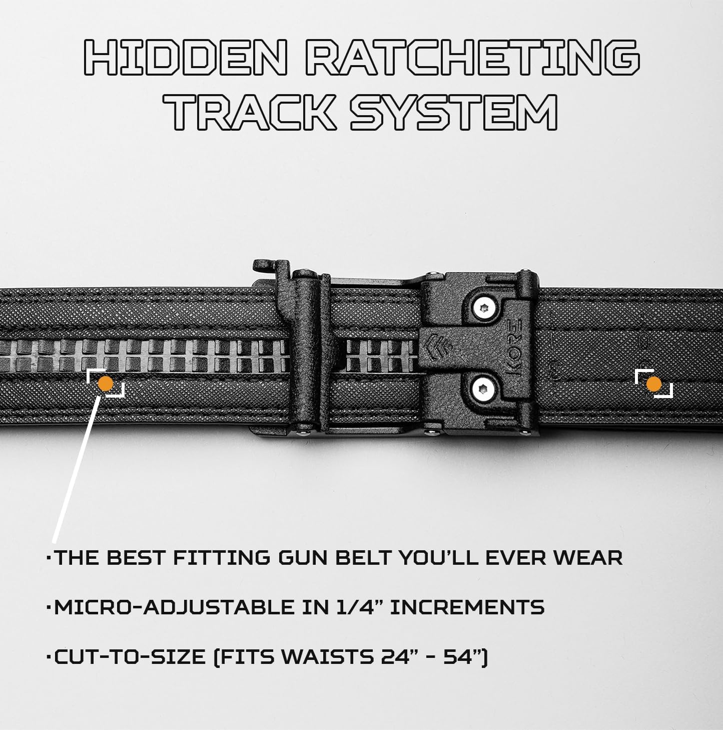 KORE Tactical Gun Belt | X7 Buckle & Black Reinforced Tactical Belt (Fits 24" to 54") - Image 6