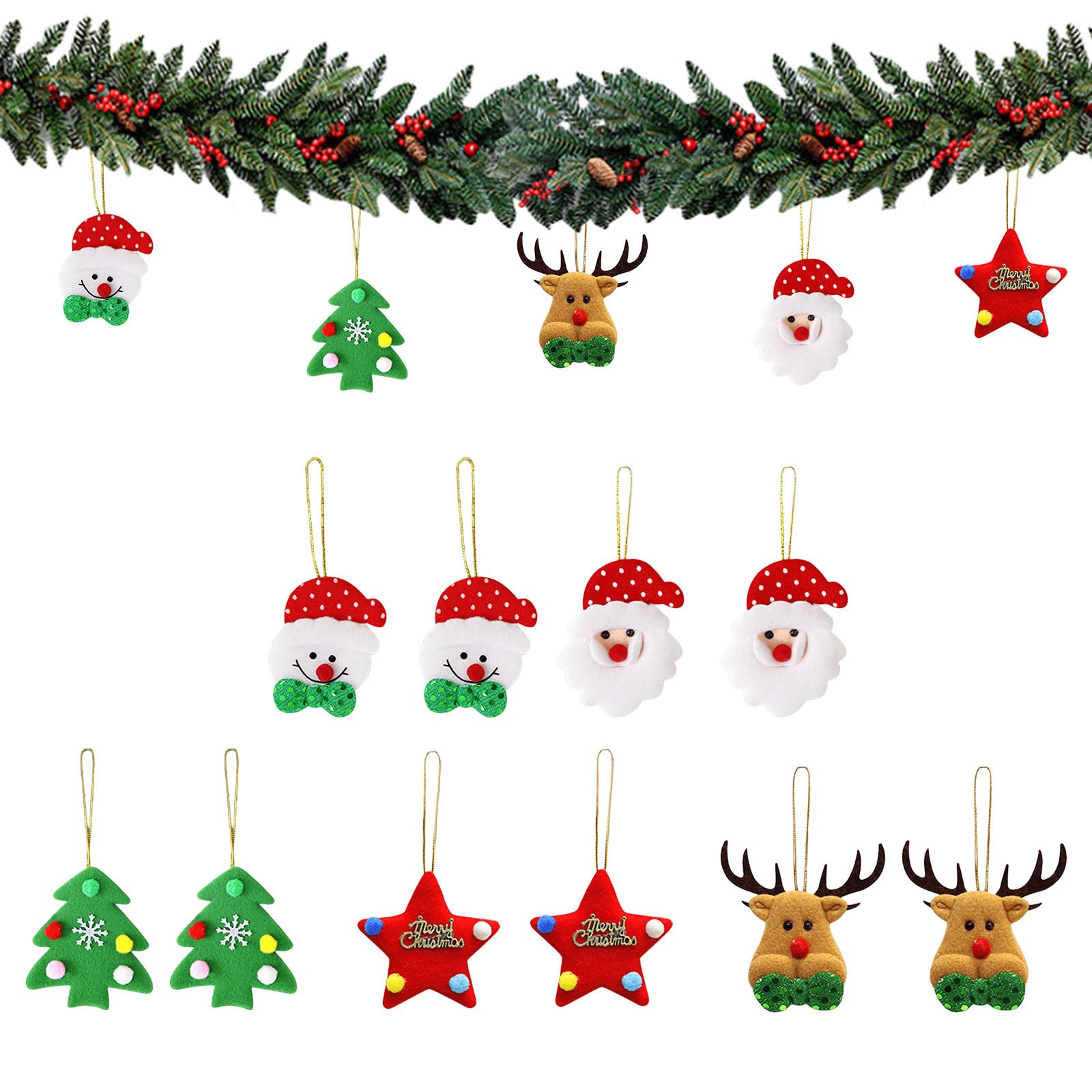 楽しいクリスマス飾りいろいろ　オーナメント　ツリー　サンタ　雪だるま　ボール　星 Amazon.co.jp: クリスマス オーナメント 10個セット 可愛い サンタ