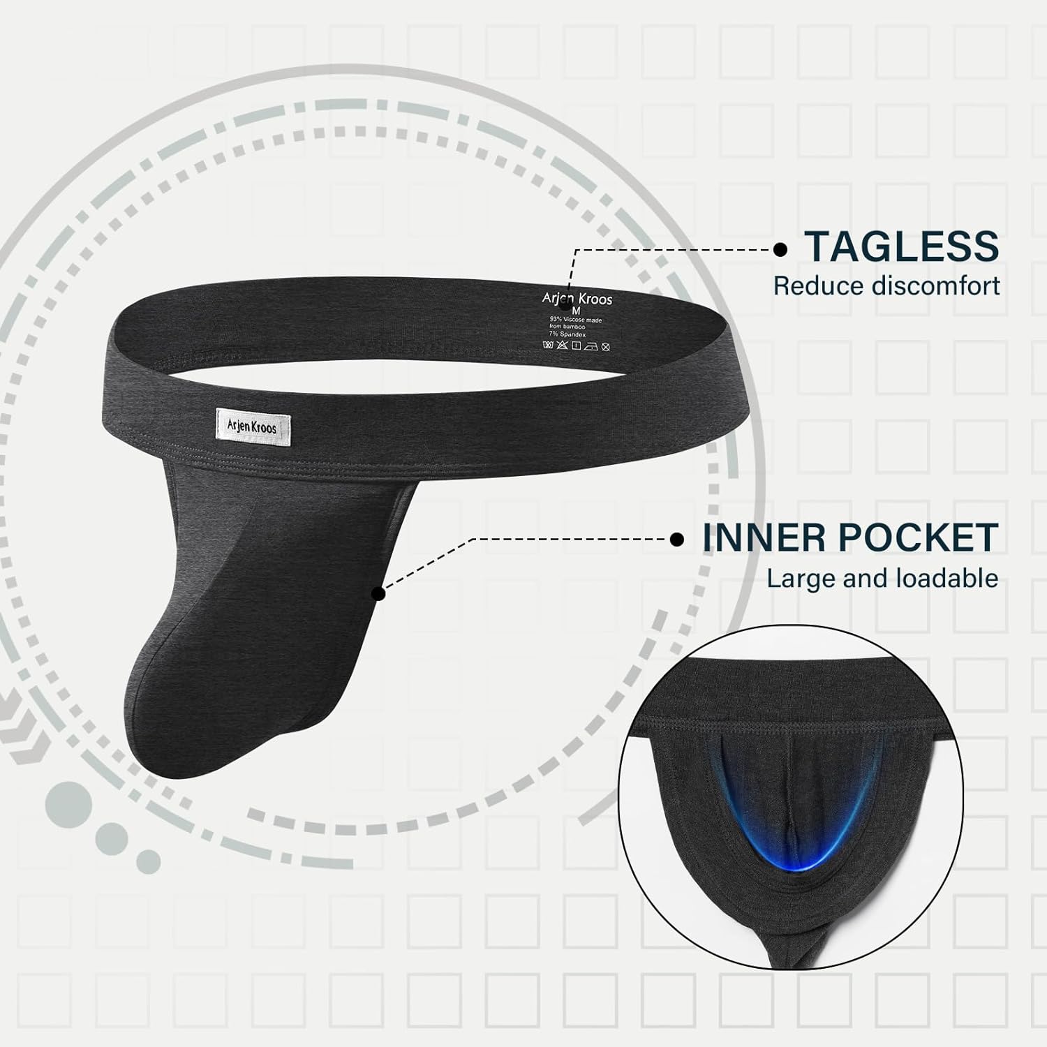 Arjen Kroos Jockstraps for Men Sexy Thong Underwear Dual Pouch Jock Strap Athletic Supporter - Image 5