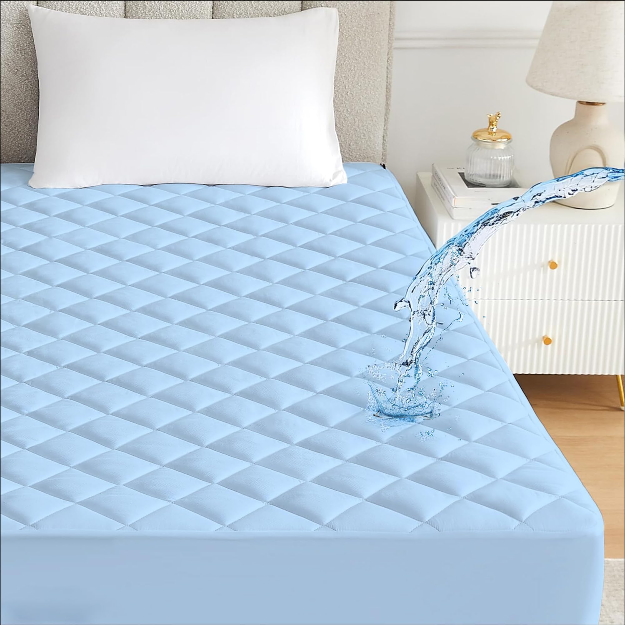 Ayka 100% Waterproof Double Size 72x48 inch Cotton Quilted Mattress