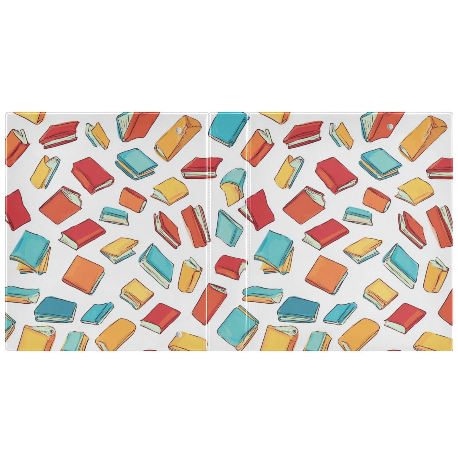 Kcldeci Raccoglitore a 3 anelli con copertina rigida, libri in stile cartone animato, anelli rotondi da 3,8 cm, con tasche interne, per scuola, ufficio, ricette, raccoglitori, confezione da 2