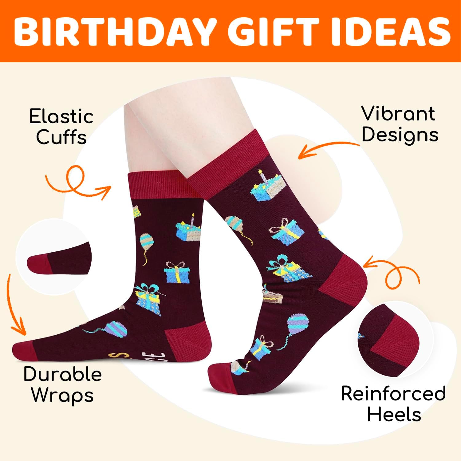 HAPPYPOP Birthday Gifts for Men Women - 30 31 32 33 34 35 36 37 38 39 40 Year Old Socks - Image 3