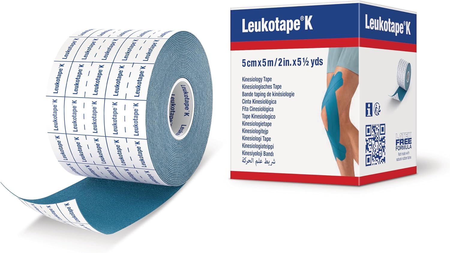LEUKOTAPE K 2 Inch X 5.4 Yard, Blue (Pack of 5)