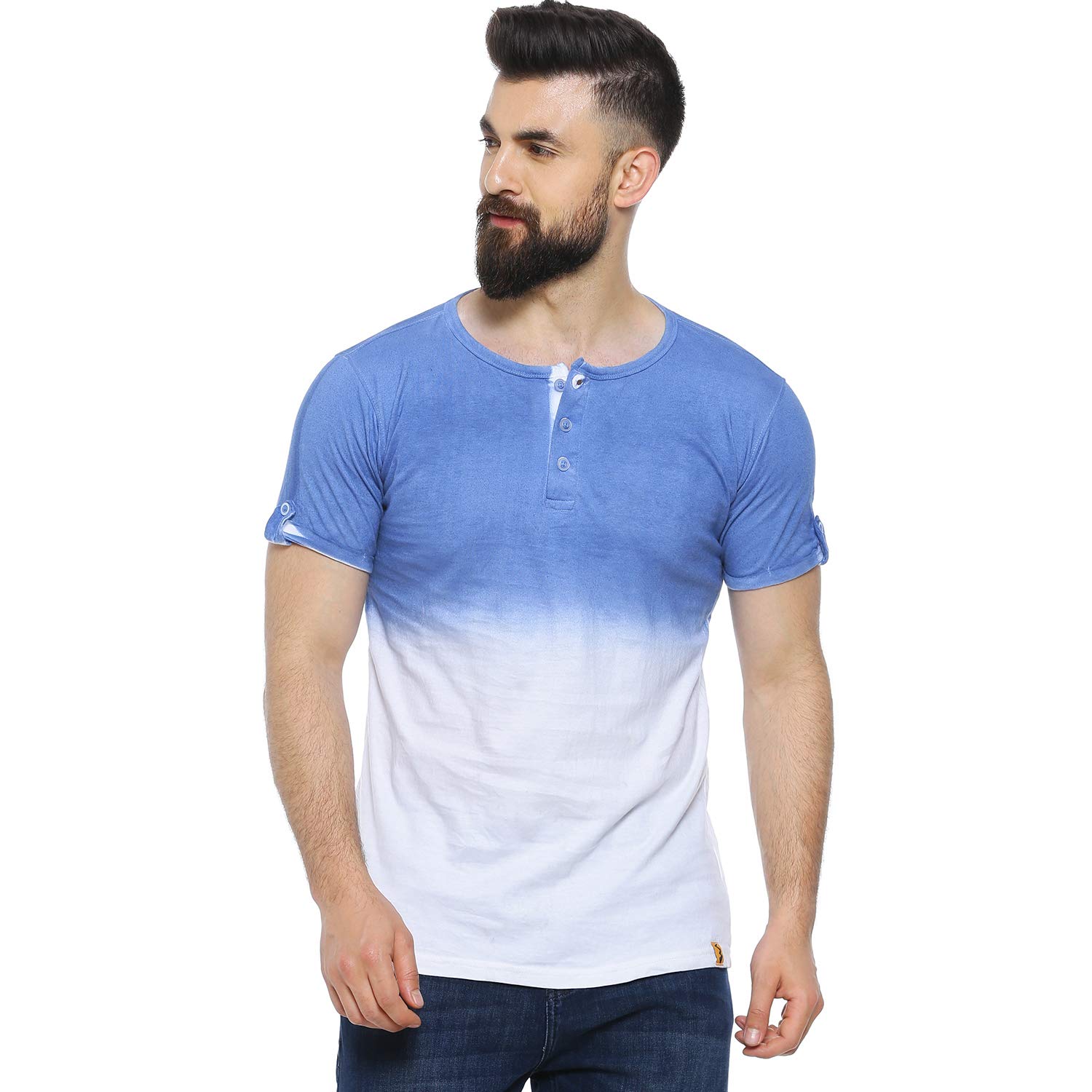cahoot Men's Multi-Coloured Colour-Blocked Half Sleeve Regular Fit T-Shirt for Casual Wear | Structured T-Shirt Crafted with Comfort Fit and High-Performance for Everyday Wear-picture-10