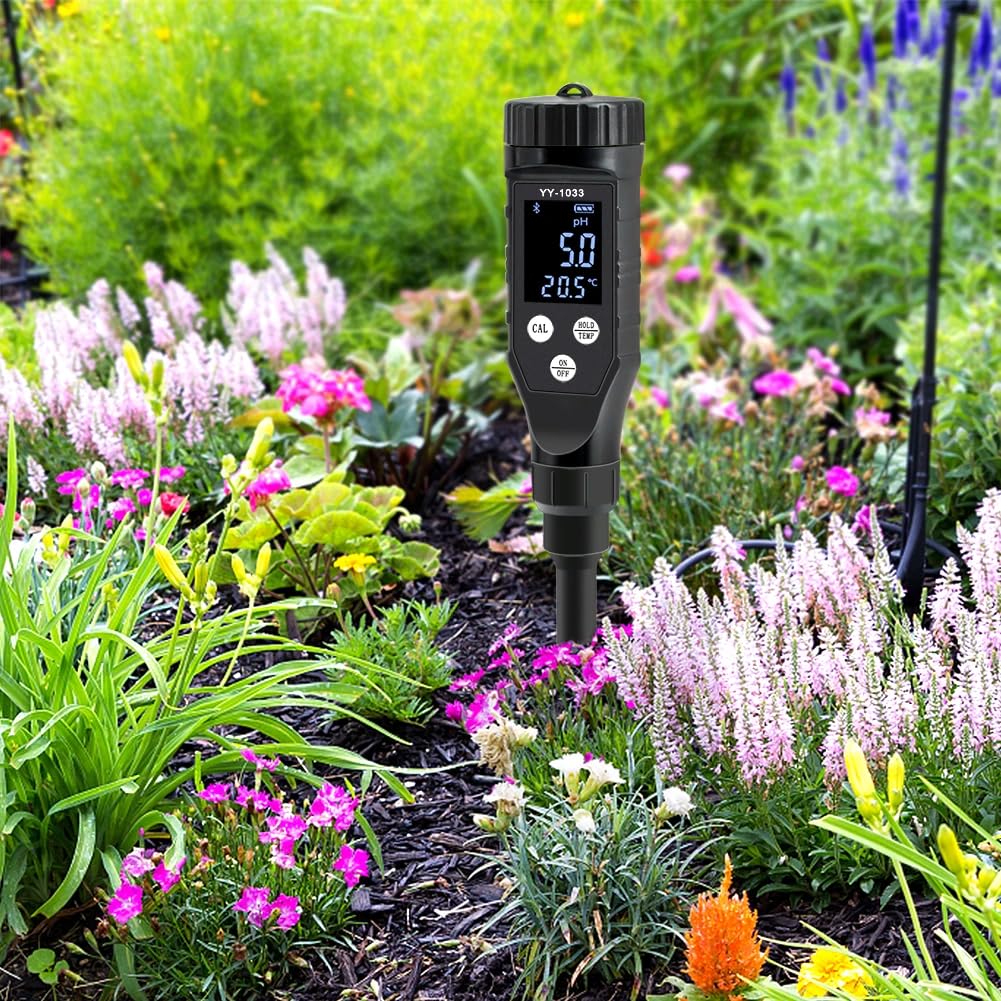 Testeur de pH numérique pour sol et eau, kit de test de pH du sol pour plantes d'intérieur, pelouse, jardin, serre, cour et agriculture – Outil de mesure professionnel
