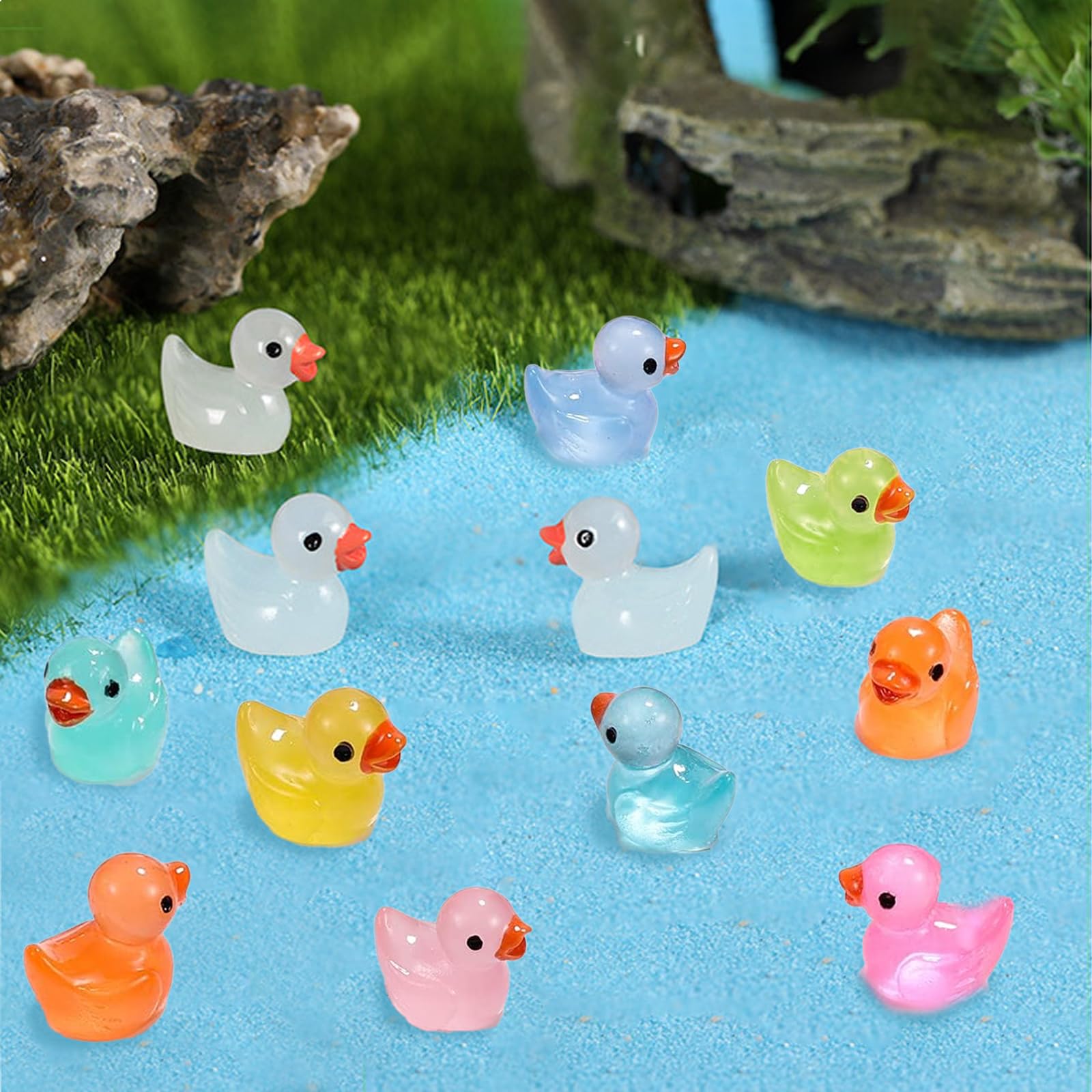 FILOEEX Mini Enten 100 Stück - Bunte Harz Enten Für Deko & DIY Projekte