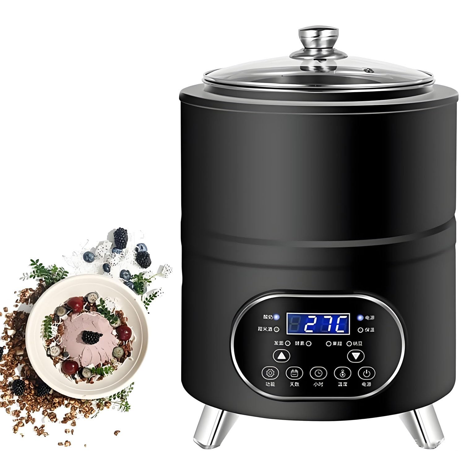Home Electric Fermentation Machines,Smart 360° Constant Temperature Yogurt Machine,Commercial Yogurt Fermentation Machine,for Making Various Foods Fruit Wine/Vinegar Black-8L