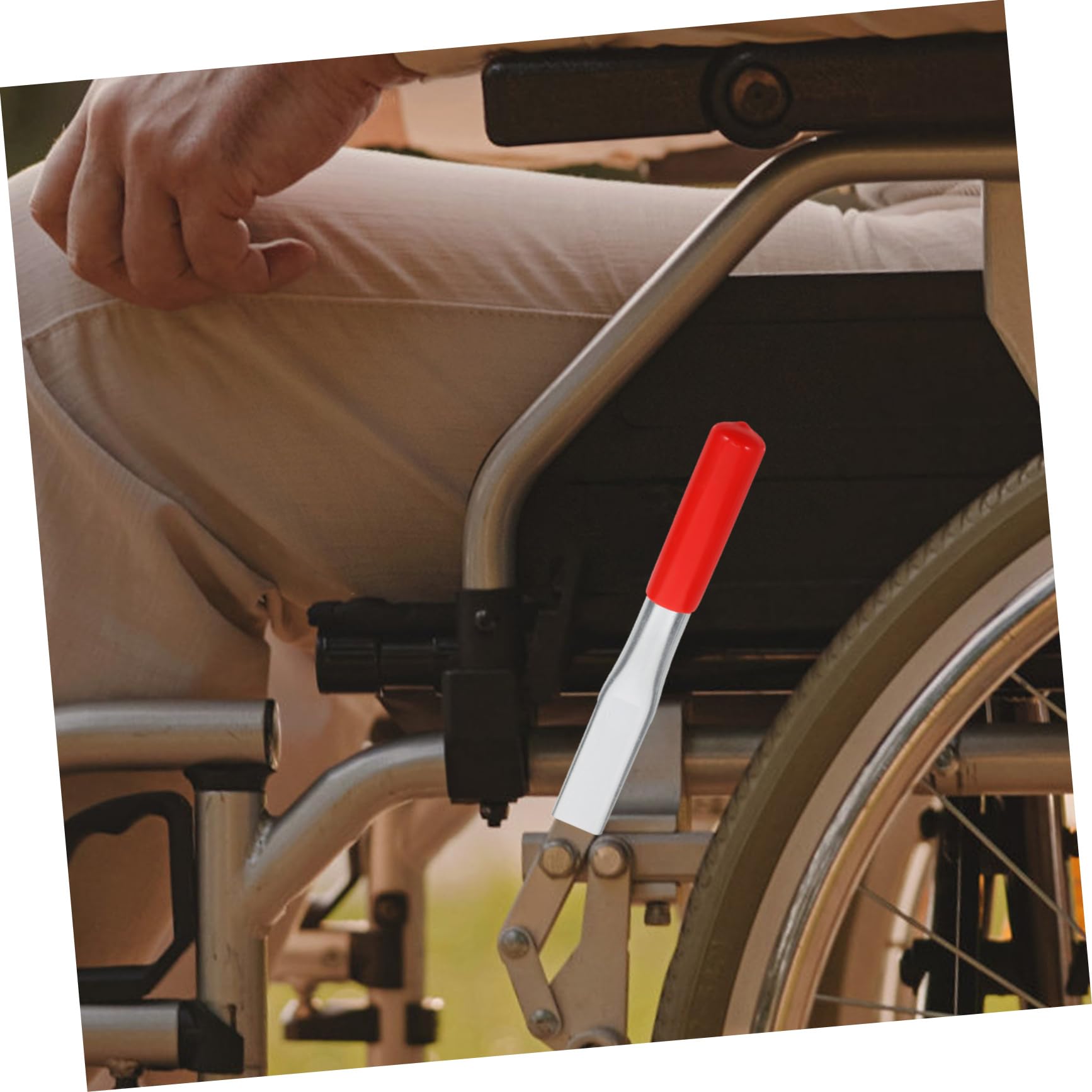 Freno Metal en Reclinable Extensor para Silla para y Ruedas Accesorio Ajustable de Longitud Posición Plástico Rojo de Transporte