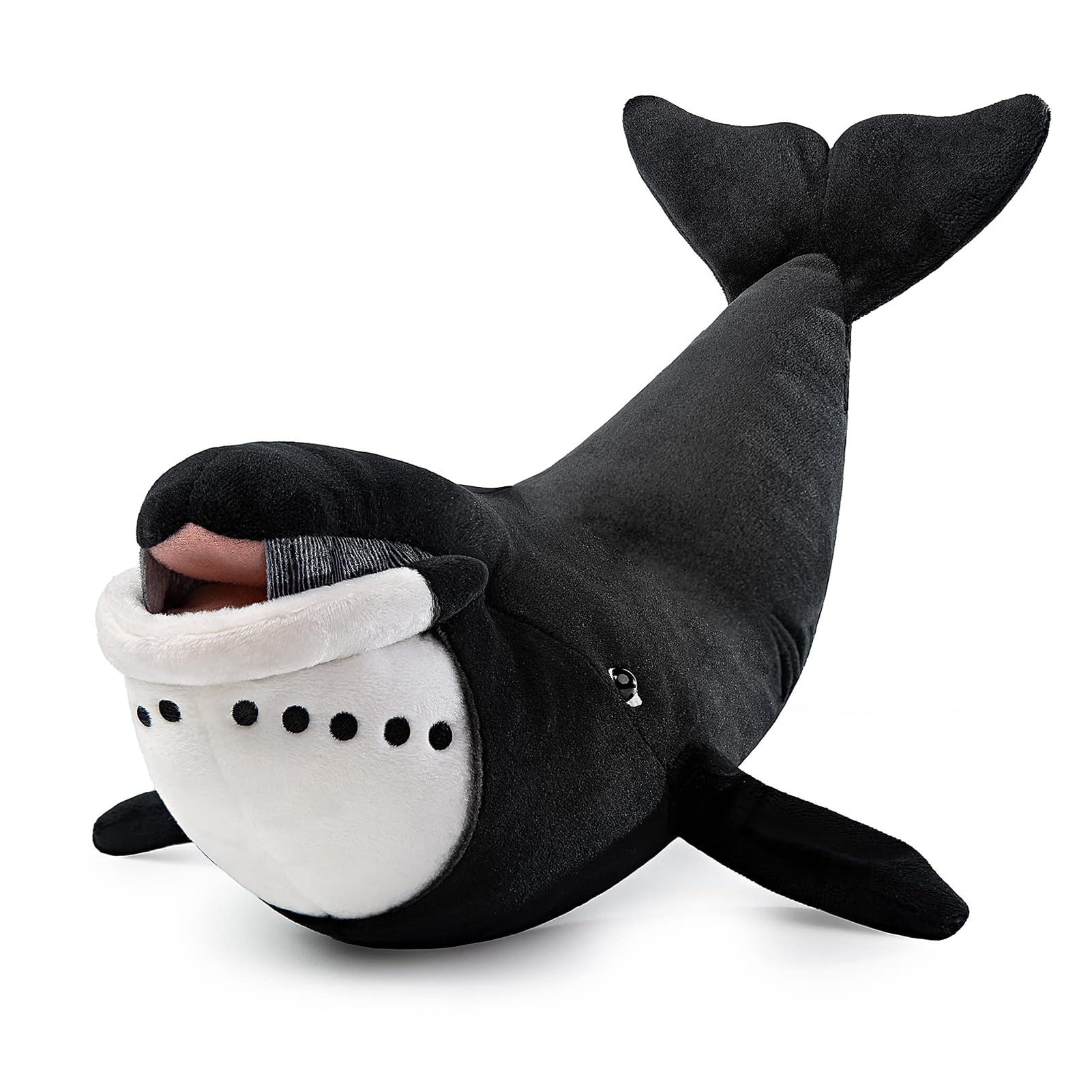 Tiny Heart 17inch Simulated Bowhead whale Plush Toy, Realistic Soft Plush Stuffed Whale Animal Toys