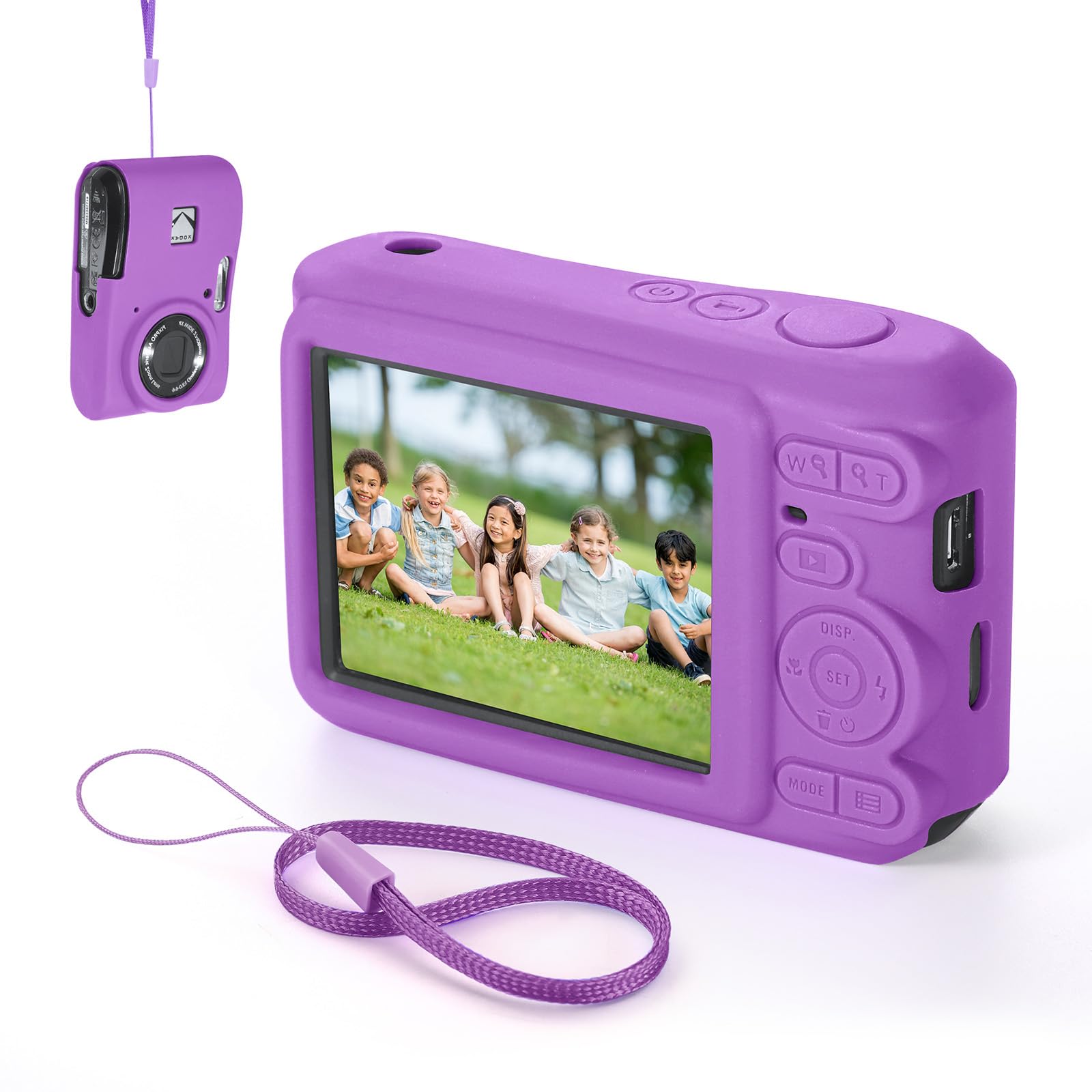 YUULNMOP Camera Silicone Case Cover Compatible with Kodak PIXPRO FZ45,Anti-Scratch Full Protective Soft Case Skin with Hand Strap for FZ45 Digital Camera Case,Lightweight,Durable,6 Colors (Purple)