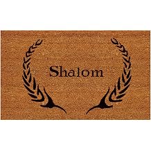 Calloway Mills AZ120841729 Hebrew Salutation Shalom Doormat, 17" x 29", Natural/Black