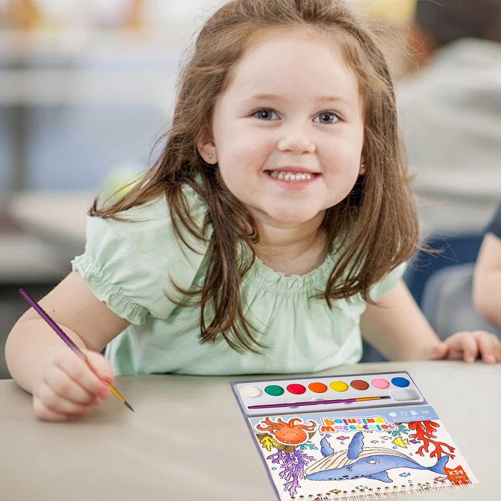 Amazon.co.jp: Nankoyal 水彩塗り絵本 子供用 24ページ 水彩絵の具