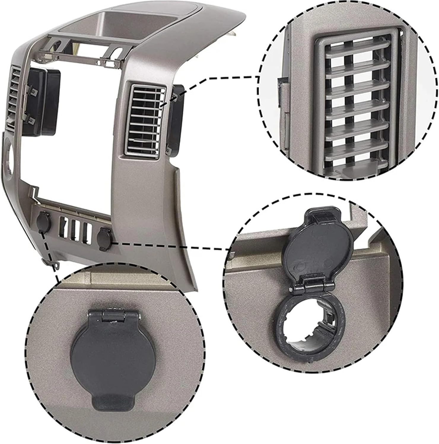 Car Air Conditioning Vent Control Compatible for Nissan Titan Armada 2004-2006 No Center Speaker Dash Radio Outlet Panel Button