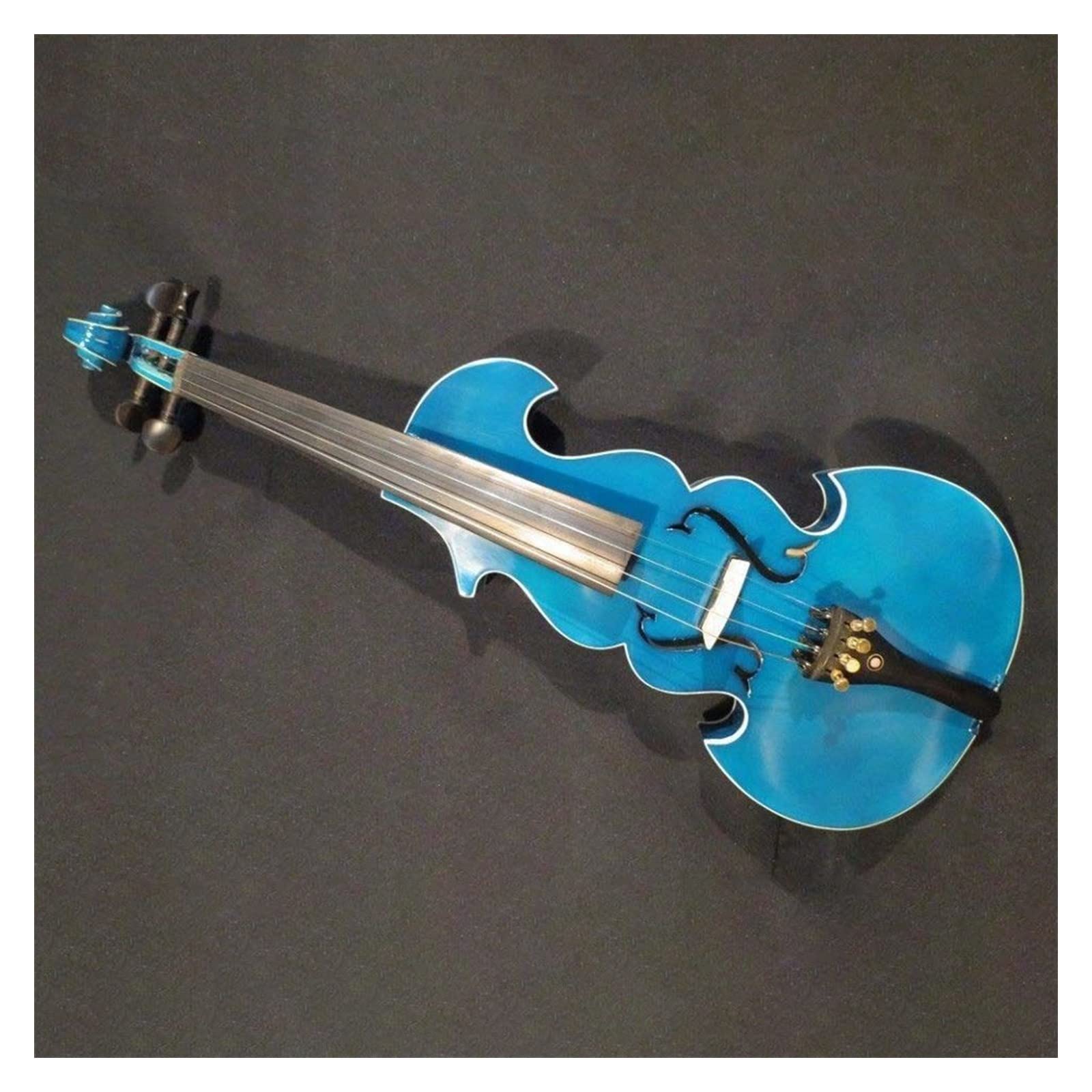 Strumento Musicale per Violino Acustico Elettrico 4/4 Fatto A Mano in Legno Massello Blu Top in Abete Fondo in Acero Violini per Studenti