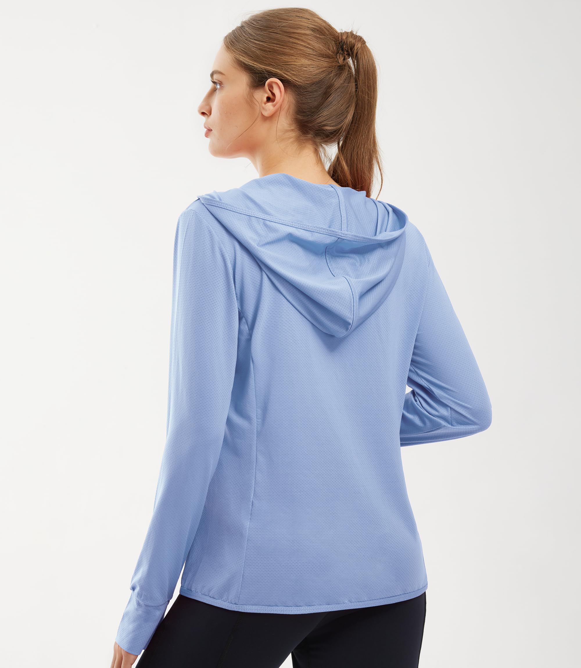Libin Chaqueta Deportiva Mujer UPF 50 + Sudadera UV de Verano Protección Solar con Cremallera Completa Manga Larga Deportiva Surf Al Aire Libre a Pie con Bolsillo