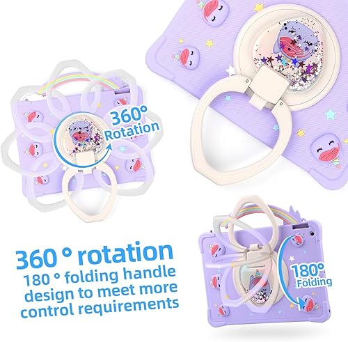 Miniatura 5 de Funda de unicornio con mango de arco iris súper linda iPad de 10.2 pulgadas 20212020 iPad de 98 generación y iPad de 7 generación 2019 Pop it funda